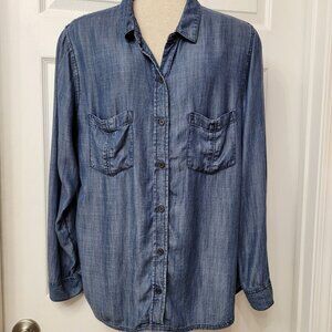 Womens Banana Republic Denim Chambray Button Up Shirt Large